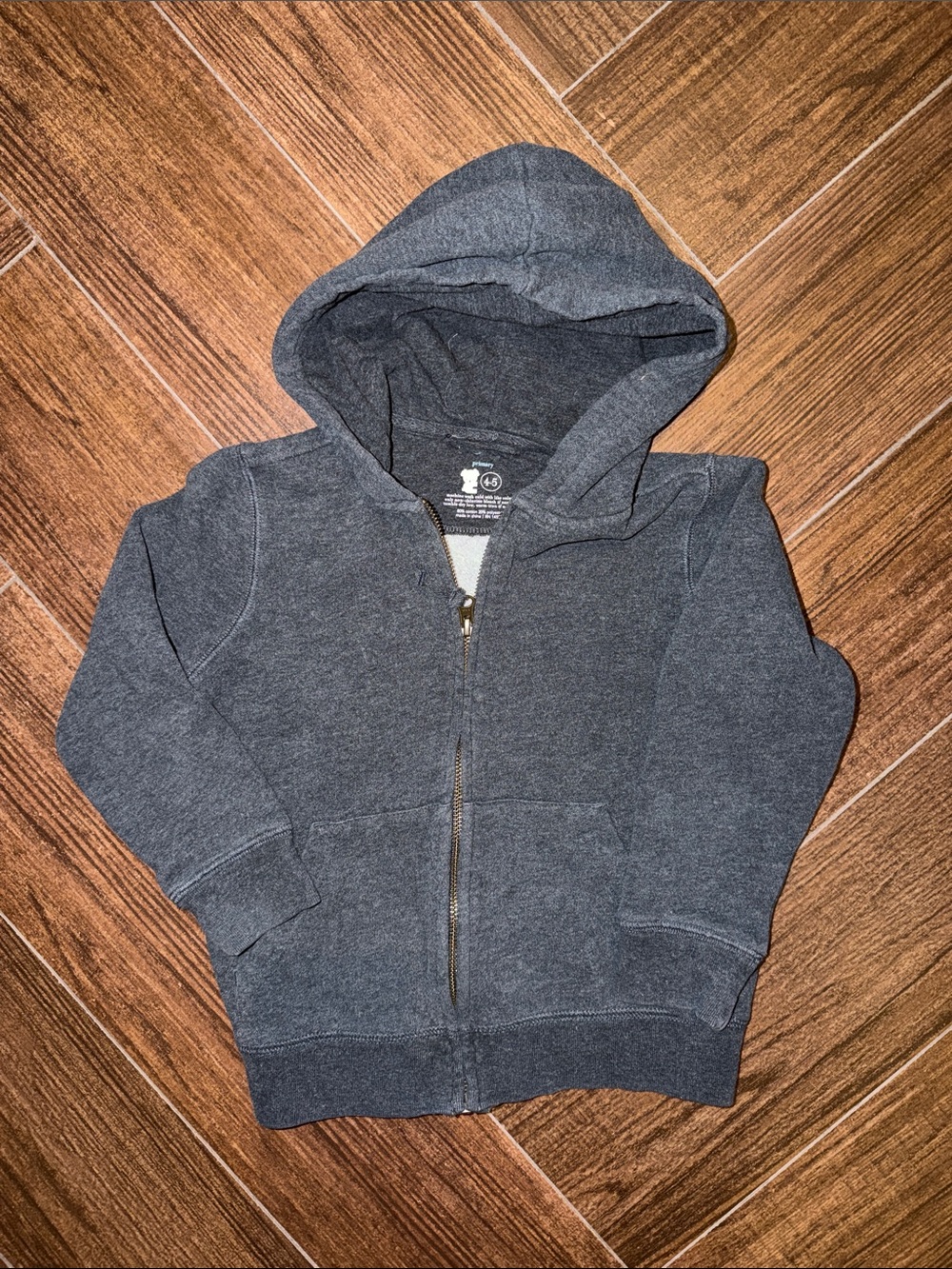 Primary Kids Dark Gray Zip-Up Hoodie 4-5T